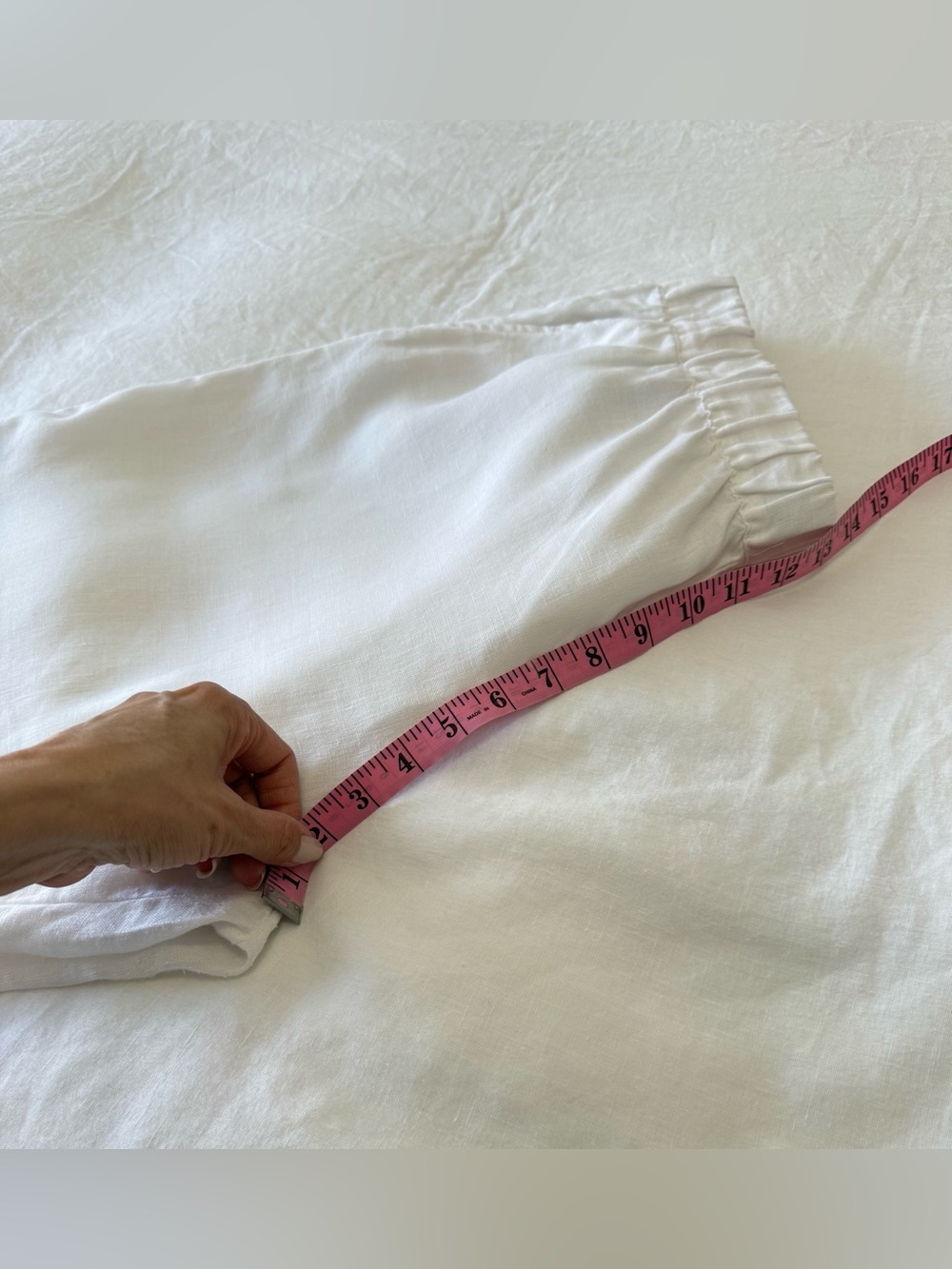 Garnet Hill | Women’s Large | White 100% Linen Wide Leg Pants Lagenlook Relaxed - Picture 7 of 9